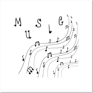 Music notes Posters and Art